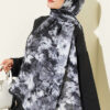 Daisy Pattern Bamboo French Terry Shawl Black - immagine 2