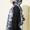 Daisy Pattern Bamboo French Terry Shawl Black - immagine 3