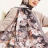 Daisy Pattern Bamboo French Terry Shawl Mink