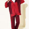 Partially Detailed Snap Button Two-Piece Set Burgundy - immagine 2