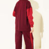 Partially Detailed Snap Button Two-Piece Set Burgundy - immagine 3