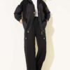 Partially Detailed Snap Button Two-Piece Set Black