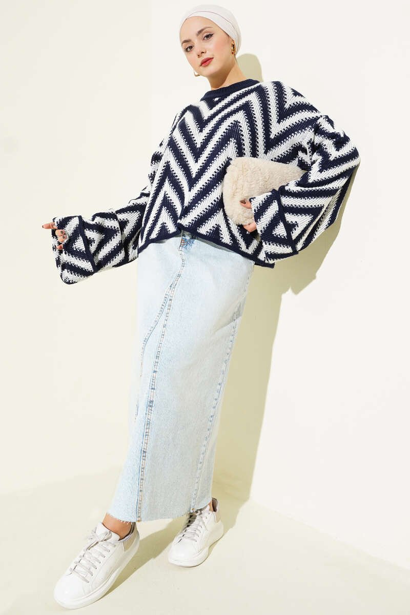 Patchwork Denim Skirt Light Charcoal - Imagen 2
