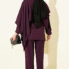 Modal two-piece set with cape detail Plum – Bild 3