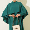 Cape Detail Midi Dress Green – Bild 2
