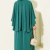 Cape Detail Midi Dress Green – Bild 3