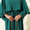 Cape Detail Midi Dress Green – Bild 4