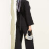 Pleated Two-Piece Set with Side Gold Buckle Black - Image 3