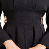 Pleated Two-Piece Set with Side Gold Buckle Black - Image 4