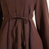 Tunic Dress with Pen Detailing and Drawstring Closure Brown - immagine 4