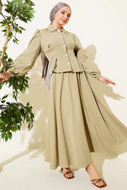 Alternative view of Pencil Detailed Belted Dabble Skirt Set Hazel