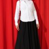 Button-Front Shirt with Pen-Detail Cuffs White - immagine 2