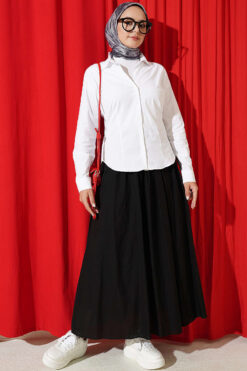 Alternative view of Button-Front Shirt with Pen-Detail Cuffs White