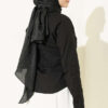 Button-Front Shirt with Pen-Detail Cuffs Black – Image 3