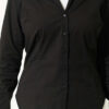 Button-Front Shirt with Pen-Detail Cuffs Black – Image 4