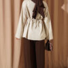 Striped Side-Tie Tunic Beige - immagine 3