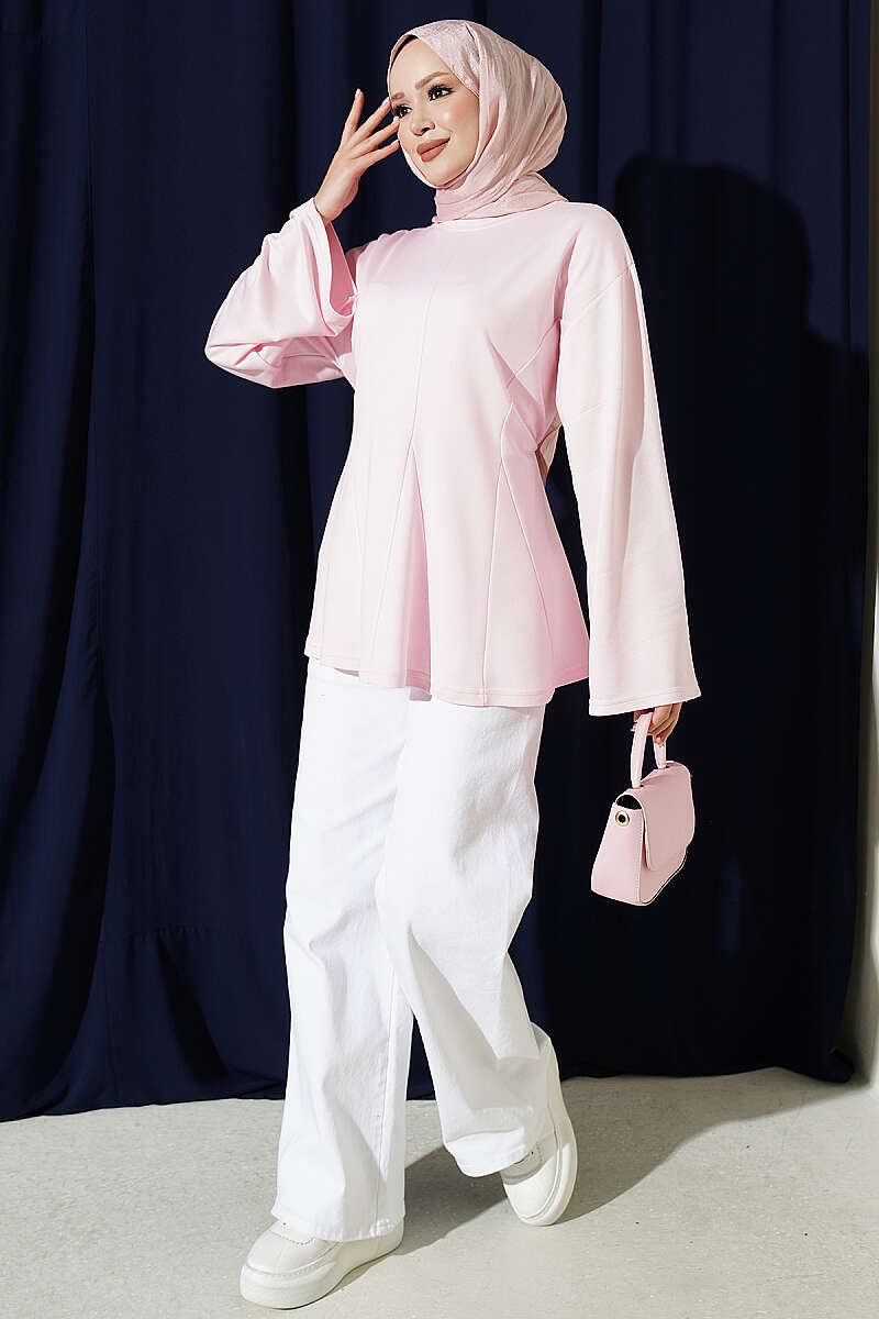 Striped Side-Tie Tunic Pink - immagine 2