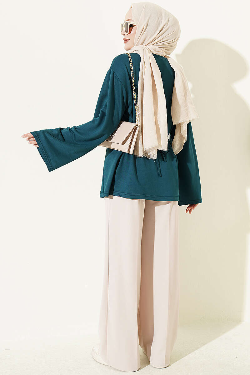 Striped Side-Tie Tunic Persian Rose - immagine 3
