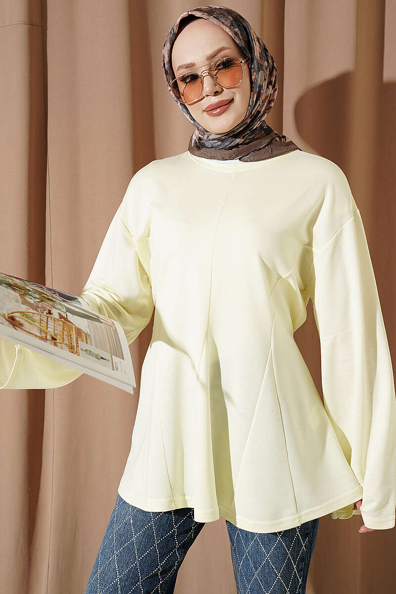 Striped Side-Tie Tunic Yellow