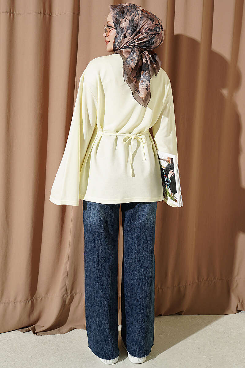 Striped Side-Tie Tunic Yellow - immagine 3