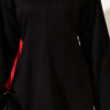 Striped Side-Tie Tunic Black - الصورة 4