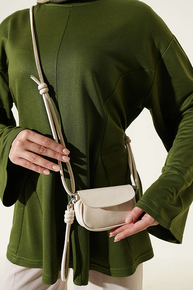 Striped Side-Tie Tunic Green - immagine 4