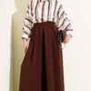 Pile-Detail Wide-Leg Trousers Brown - الصورة 2