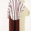 Pile-Detail Wide-Leg Trousers Brown - الصورة 3