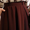 Pile-Detail Wide-Leg Trousers Brown - الصورة 4