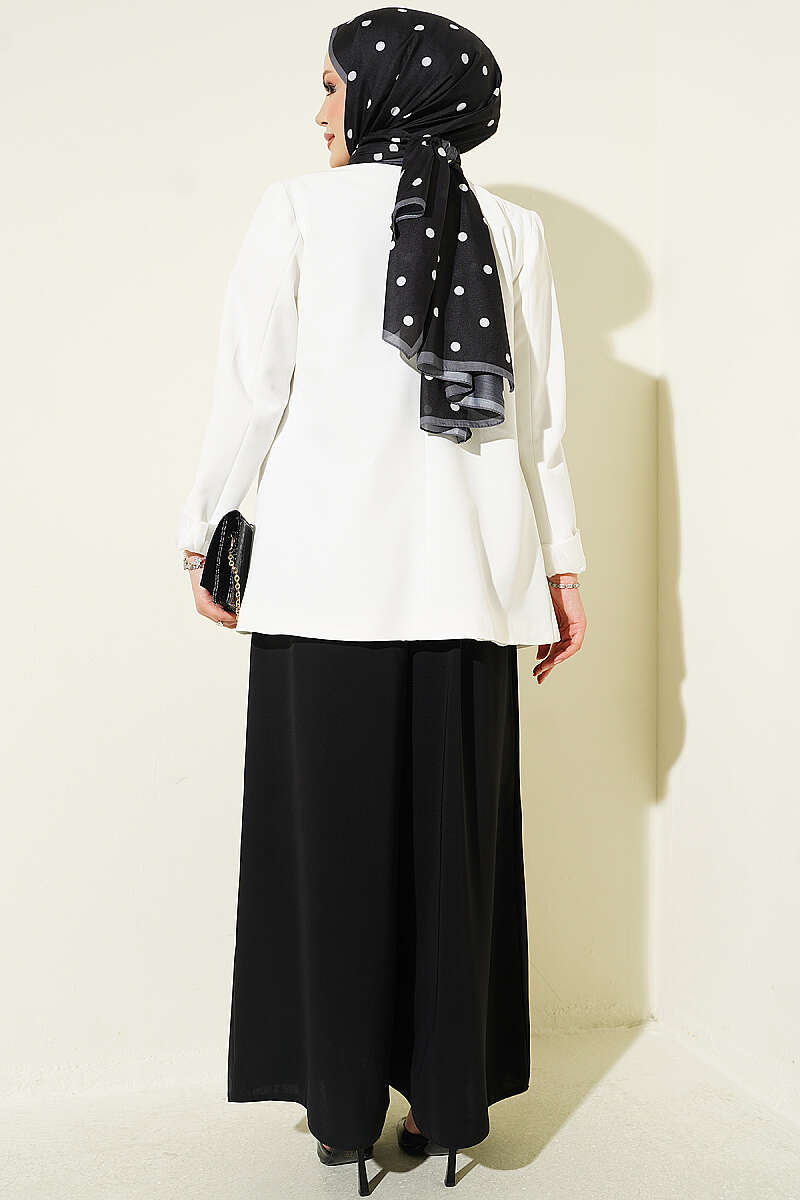 Pile-Detail Wide-Leg Trousers Black - Afbeelding 3