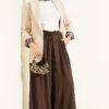 French Terry Jogger Pants with Pile Detail and Drawstring Dark Brown - immagine 2