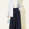 French Terry Jogger Pants with Pile Detail and Drawstring Navy Blue - Afbeelding 2