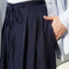 French Terry Jogger Pants with Pile Detail and Drawstring Navy Blue - Afbeelding 4