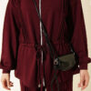 Fleece-Detailed French Terry Two-Piece Set Burgundy - Imagen 4