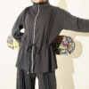 Fleece-Detailed French Terry Two-Piece Set Smoke - immagine 2