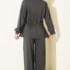 Fleece-Detailed French Terry Two-Piece Set Smoke - immagine 3