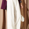 Fleece-Trimmed Palazzo Pants White