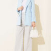 Pleated Button Palazzo Pants Grey - immagine 2