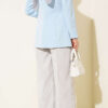 Pleated Button Palazzo Pants Grey - immagine 3