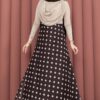 Polka Dot Chiffon Tulle Skirt with Hem Edge Brown – Bild 3