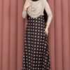 Polka Dot Chiffon Tulle Skirt with Hem Edge Brown – Bild 4