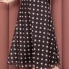 Polka Dot Chiffon Tulle Skirt with Hem Edge Brown – Bild 2