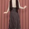 Polka Dot Chiffon Tulle Skirt with Hem Edge Brown – Bild 5