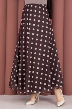 Alternative view of Polka Dot Chiffon Tulle Skirt with Hem Edge Plum