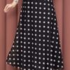Polka Dot Chiffon Tulle Skirt with Hem Edge Black – Bild 2