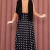 Polka Dot Chiffon Tulle Skirt with Hem Edge Black – Bild 7