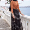 Polka Dot Chiffon Tulle Skirt with Hem Edge Black – Bild 3