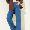 Fringed Hem Denim Pants Medium Blue – Bild 2