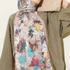 Colorful Leaf Pattern French Terry Shawl Light Mink - Image 2