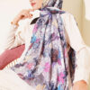 Colorful Leaf Pattern French Terry Shawl Grey – Image 2